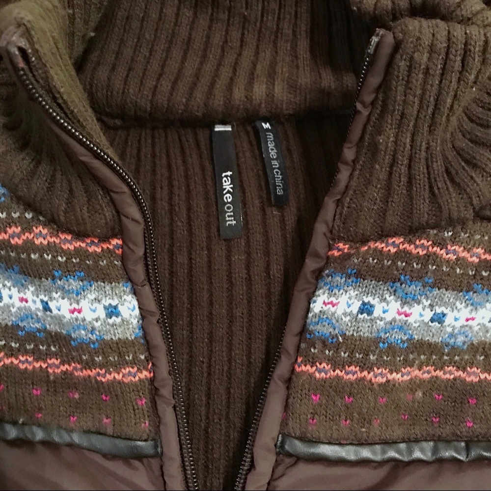 Faux Fur-lined Hooded Puffer Sweater Jacket S/M - Picture 5 of 7
